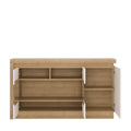 Lyon 3 Door Glazed Sideboard in Riviera Oak/White High Gloss - image 2