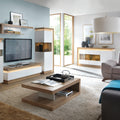 Lyon 3 Door Glazed Sideboard in Riviera Oak/White High Gloss - image 4