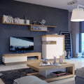 Lyon Designer Coffee Table in Riviera Oak/White High Gloss - image 3