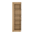 Lyon Tall Narrow Display Cabinet (RHD) in Riviera Oak/White High Gloss - image 3