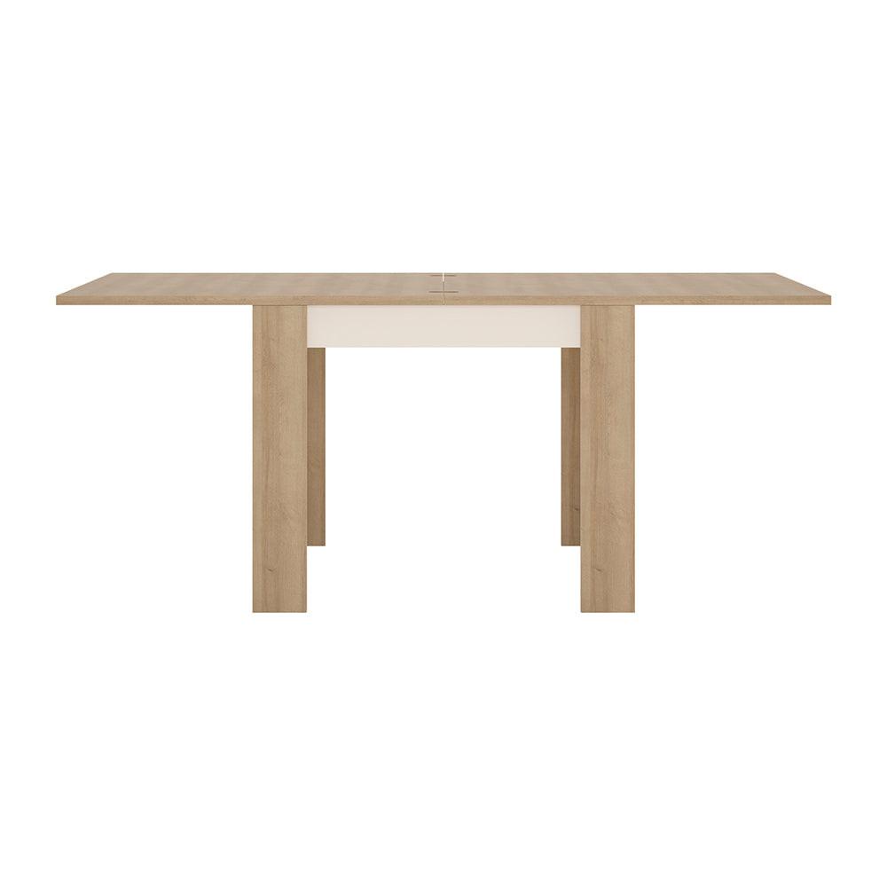 Lyon Small Extending Dining Table 90-180cm in Riviera Oak/White High Gloss - image 2