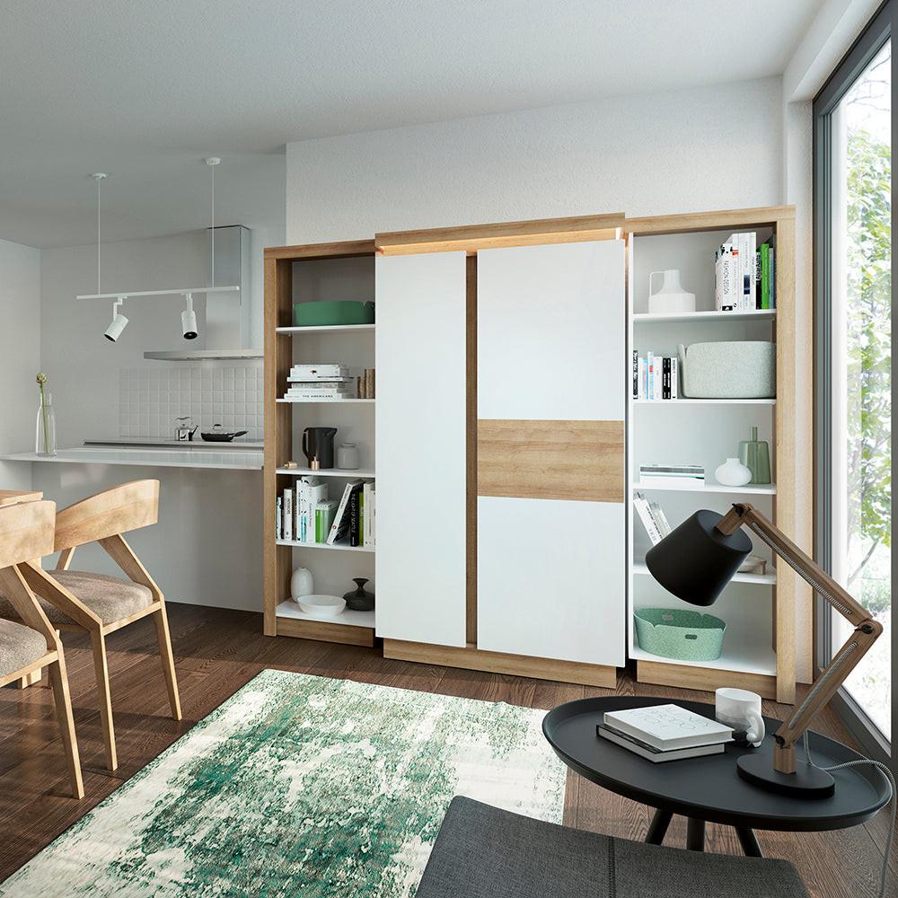 Lyon Small Extending Dining Table 90-180cm in Riviera Oak/White High Gloss - image 4