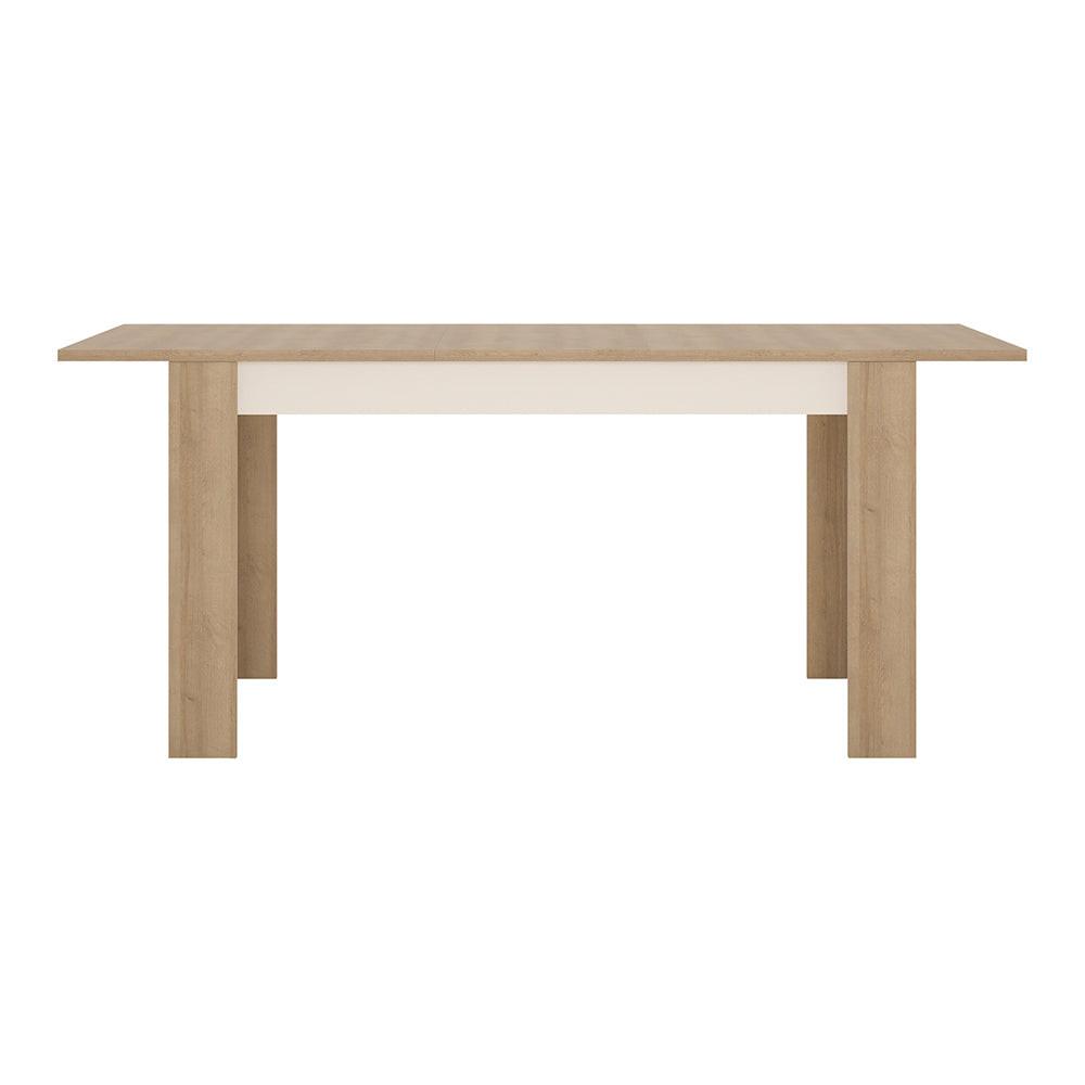 Lyon Medium Extending Dining Table 140-180cm in Riviera Oak/White High Gloss - image 2