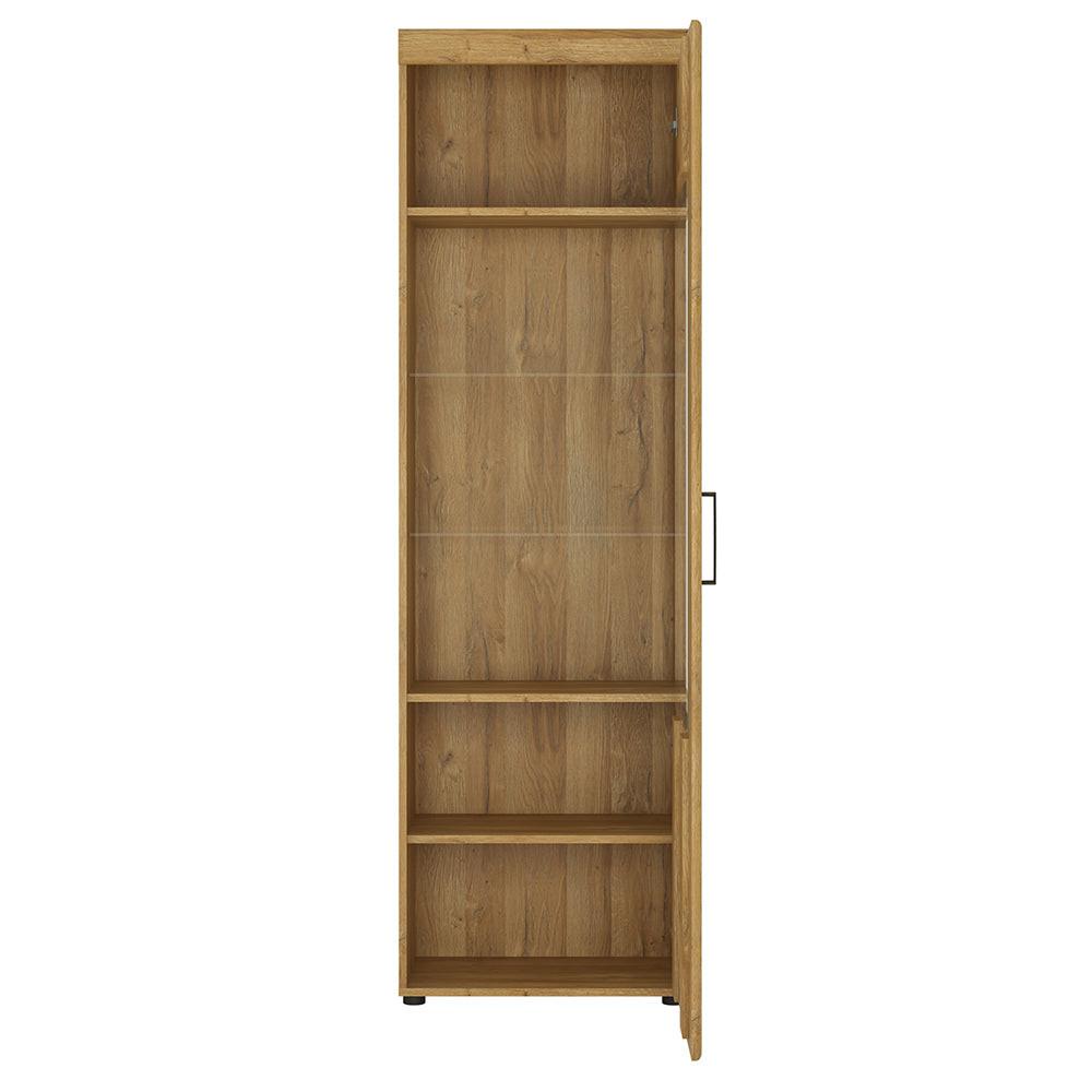 Cortina Tall Glazed Display Cabinet (RH) in Grandson Oak - image 2
