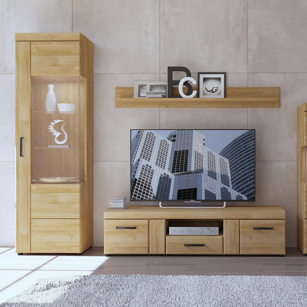 Cortina Tall Glazed Display Cabinet (RH) in Grandson Oak - image 4