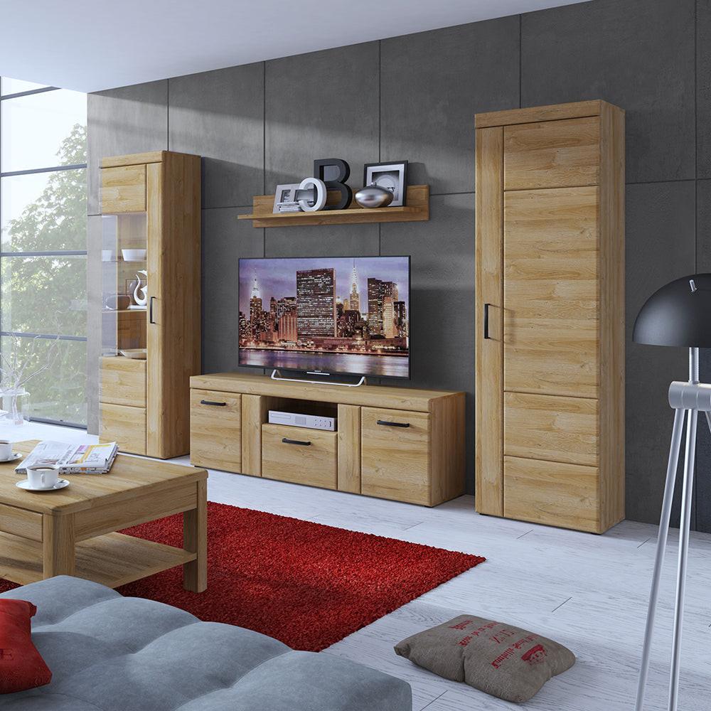 Cortina Tall Glazed Display Cabinet (LH) in Grandson Oak - image 5