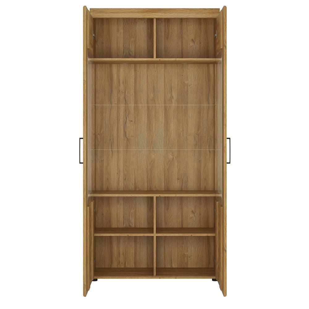 Cortina Tall Wide 2 Door glazed Display Cabinet in Grandson Oak - image 2
