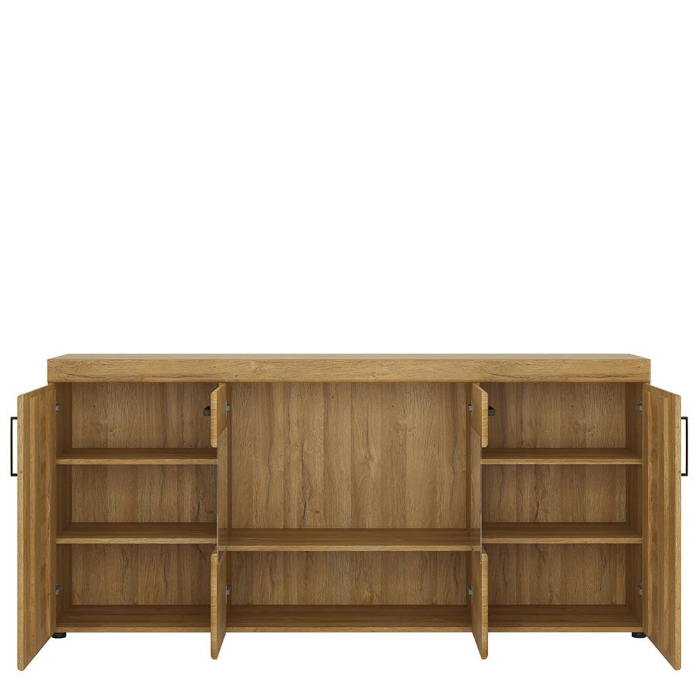 Cortina 4 Door Wide Glazed Sideboard in Grandson Oak - image 2