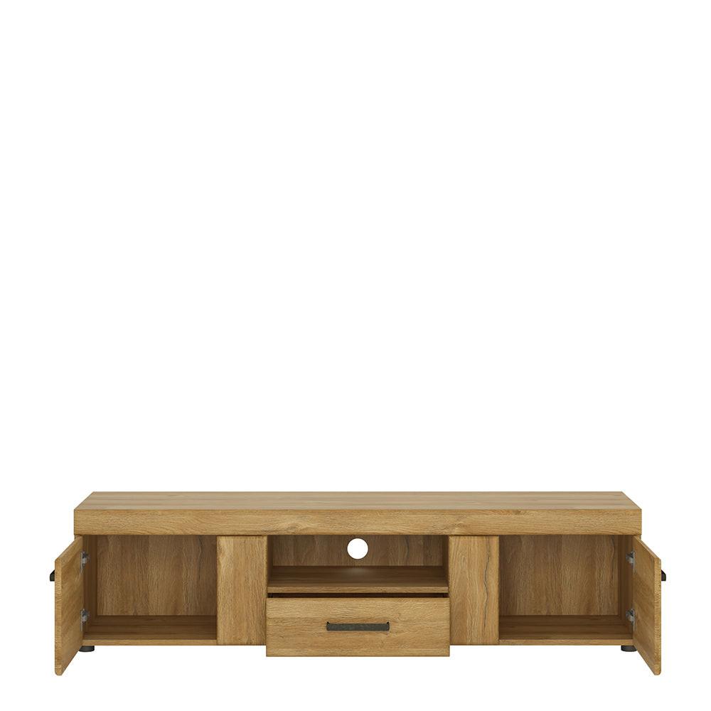 Cortina 2 Door 1 Drawer Wide TV Cabinet in Grandson Oak - image 2