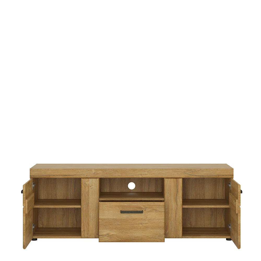 Cortina 2 Door 1 Drawer Tall TV Cabinet in Grandson Oak - image 2