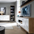 Brolo 167cm Wall Shelf with a Walnut and Dark Panel Finish - image 5