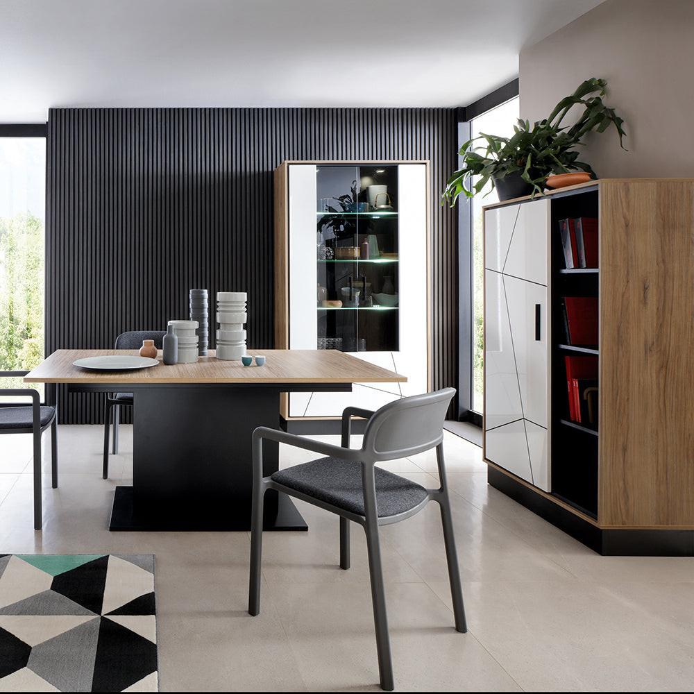 Brolo Extending Dining Table 160-200cm in Walnut and Dark Panel Finish - image 5