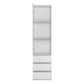 Fribo Tall Narrow 1 Door 3 Drawer Glazed Display Cabinet in White - image 2