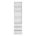 Fribo Tall Narrow 3 Drawer Bookcase in White - image 2