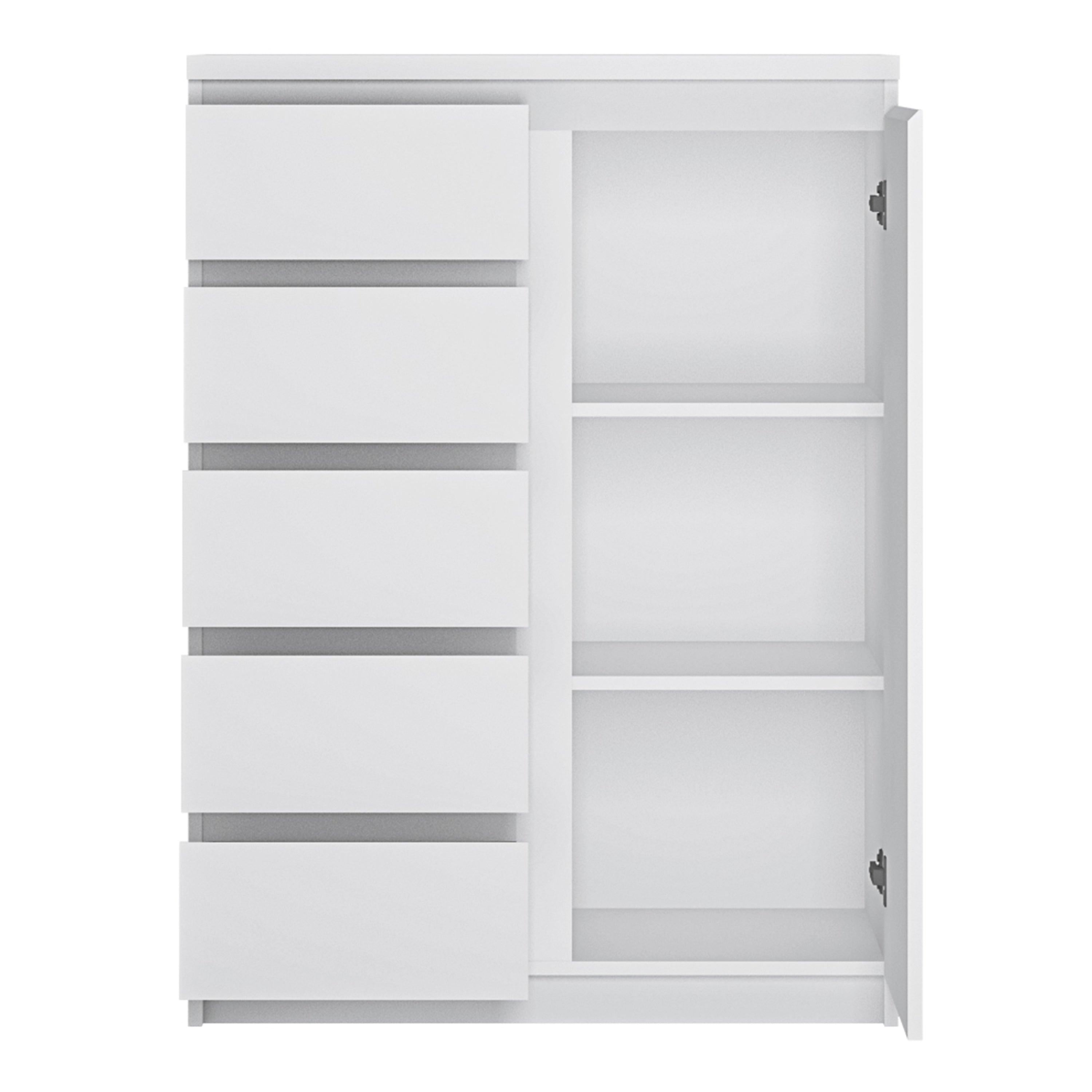 Fribo 1 Door 5 Drawer Cabinet in White - image 2