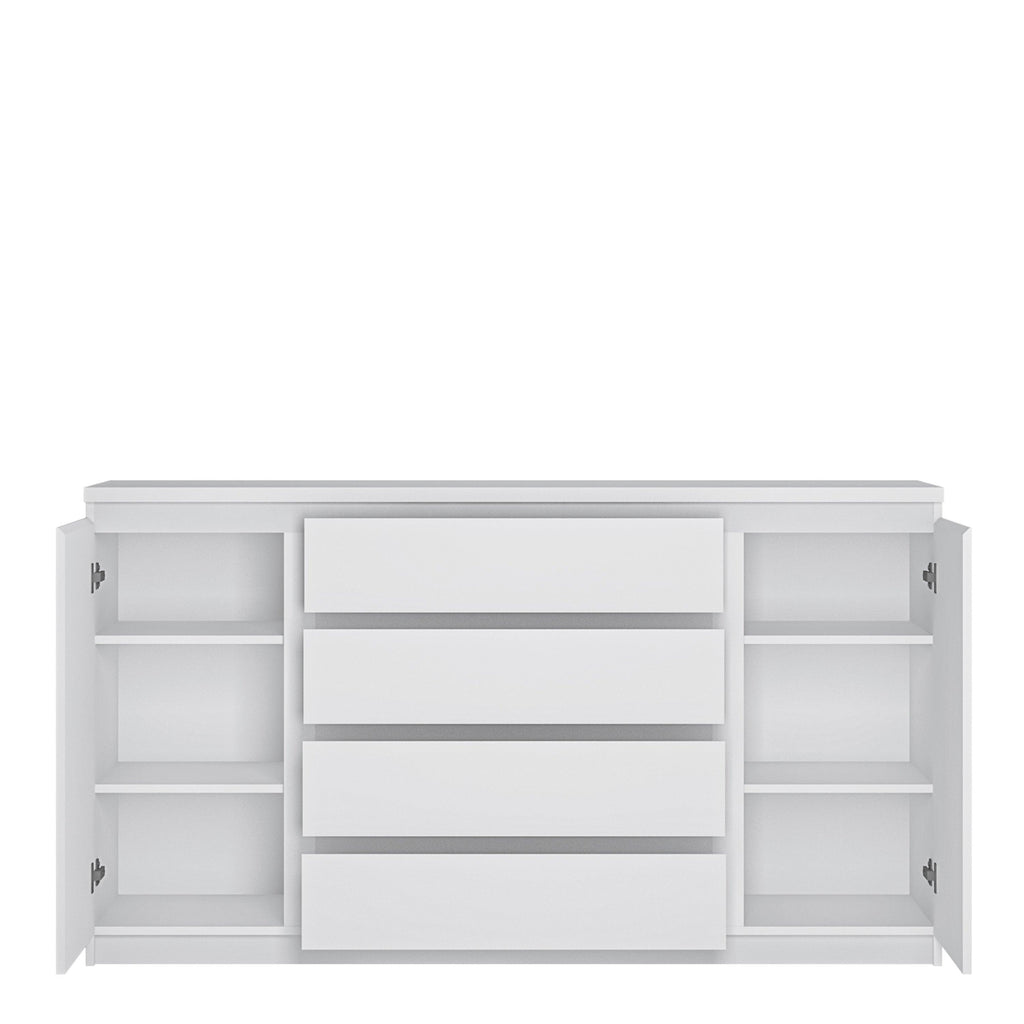 Fribo 2 Door 4 Drawer Wide Sideboard in White - image 2