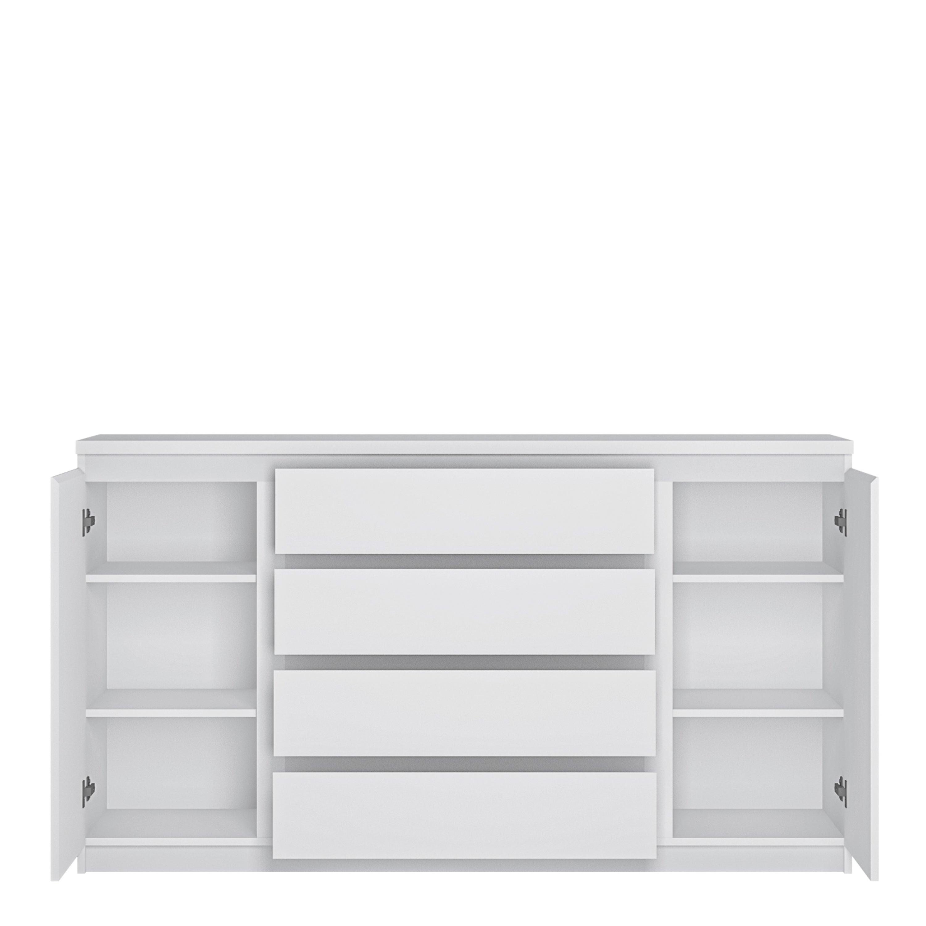 Fribo 2 Door 4 Drawer Wide Sideboard in White - image 2