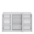 Fribo 3 Door Sideboard (Glazed Centre) in White - image 2
