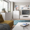 Fribo 3 Door Sideboard (Glazed Centre) in White - image 3