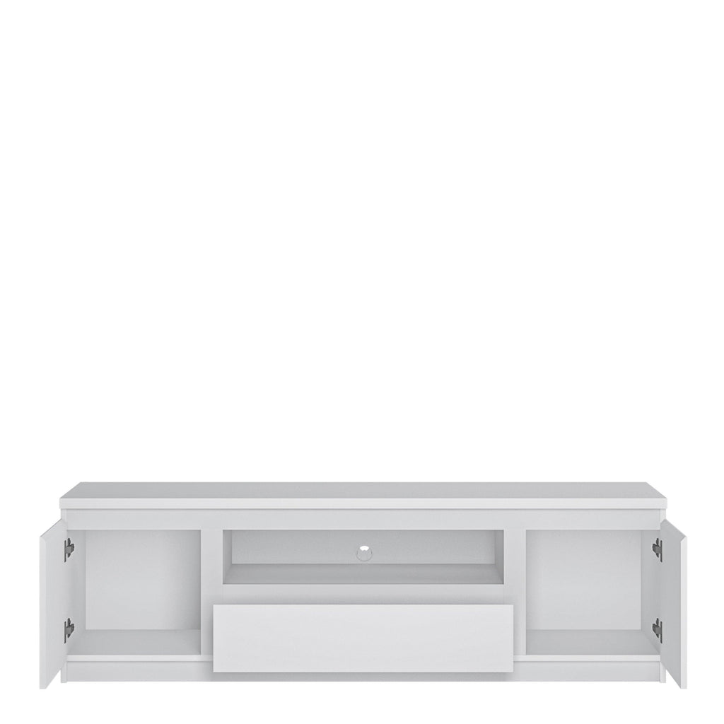 Fribo 2 Door 1 Drawer 166cm Wide TV Cabinet in White - image 2