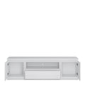 Fribo 2 Door 1 Drawer 166cm Wide TV Cabinet in White - image 2