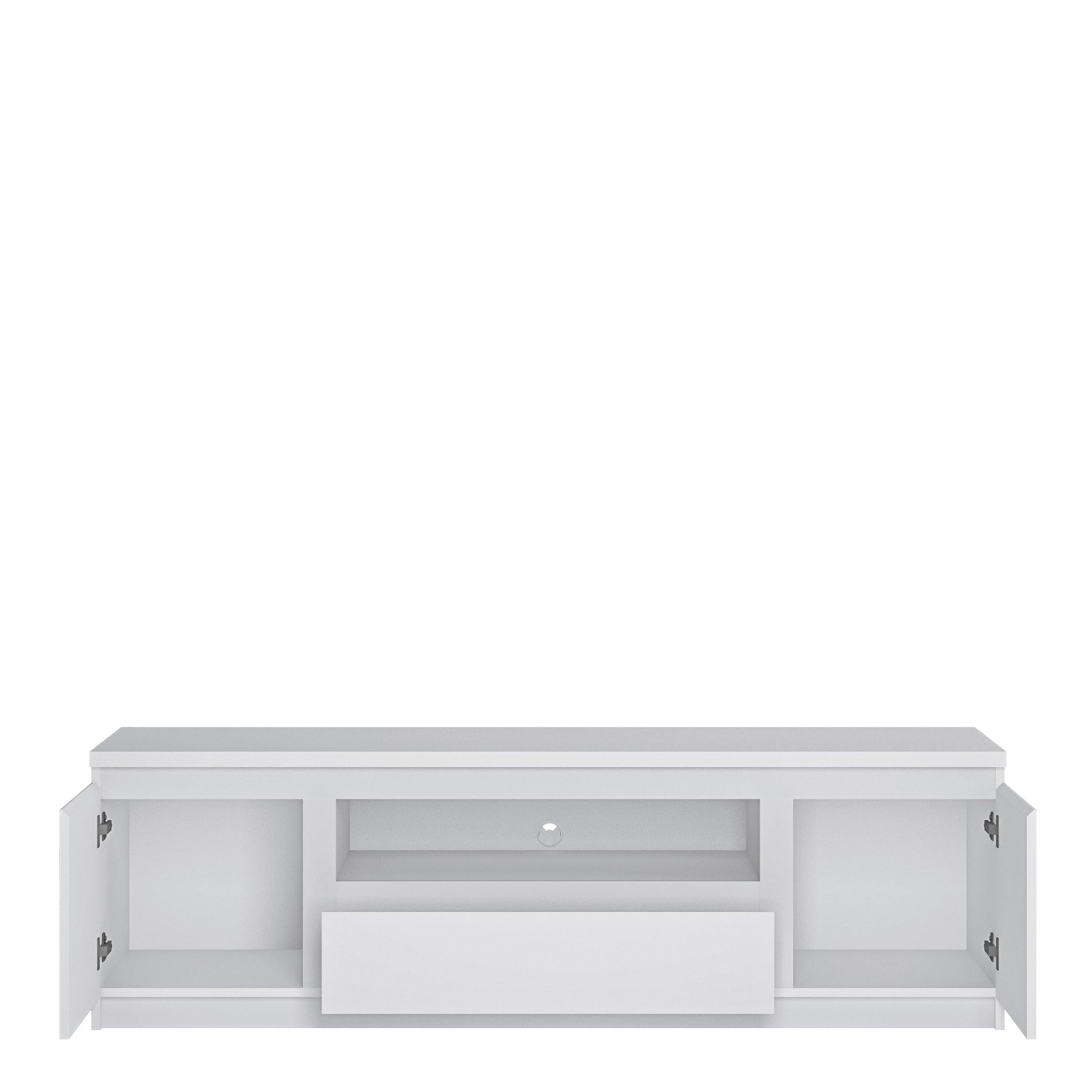 Fribo 2 Door 1 Drawer 166cm Wide TV Cabinet in White - image 2