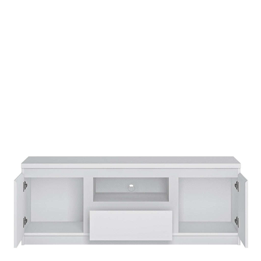 Fribo 2 Door 1 Drawer 136cm Wide TV Cabinet in White - image 2