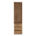 Fribo Tall Narrow 1 Door 3 Drawer Glazed Display Cabinet in Oak - image 2