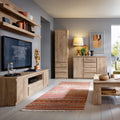 Fribo Tall Narrow 1 Door 3 Drawer Cupboard in Oak - image 4