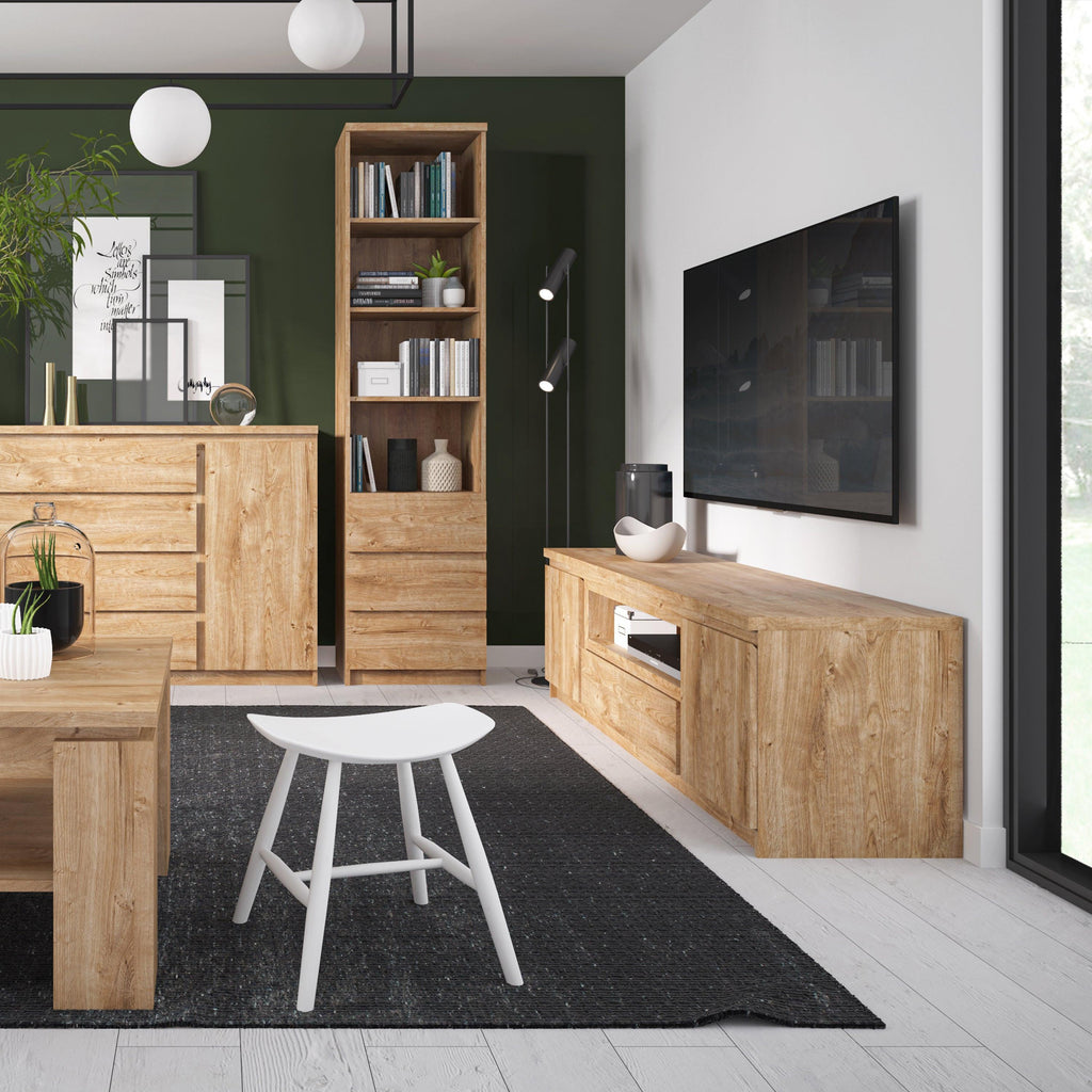 Fribo 2 Door 1 Drawer 136cm wide TV Cabinet in Oak - image 3