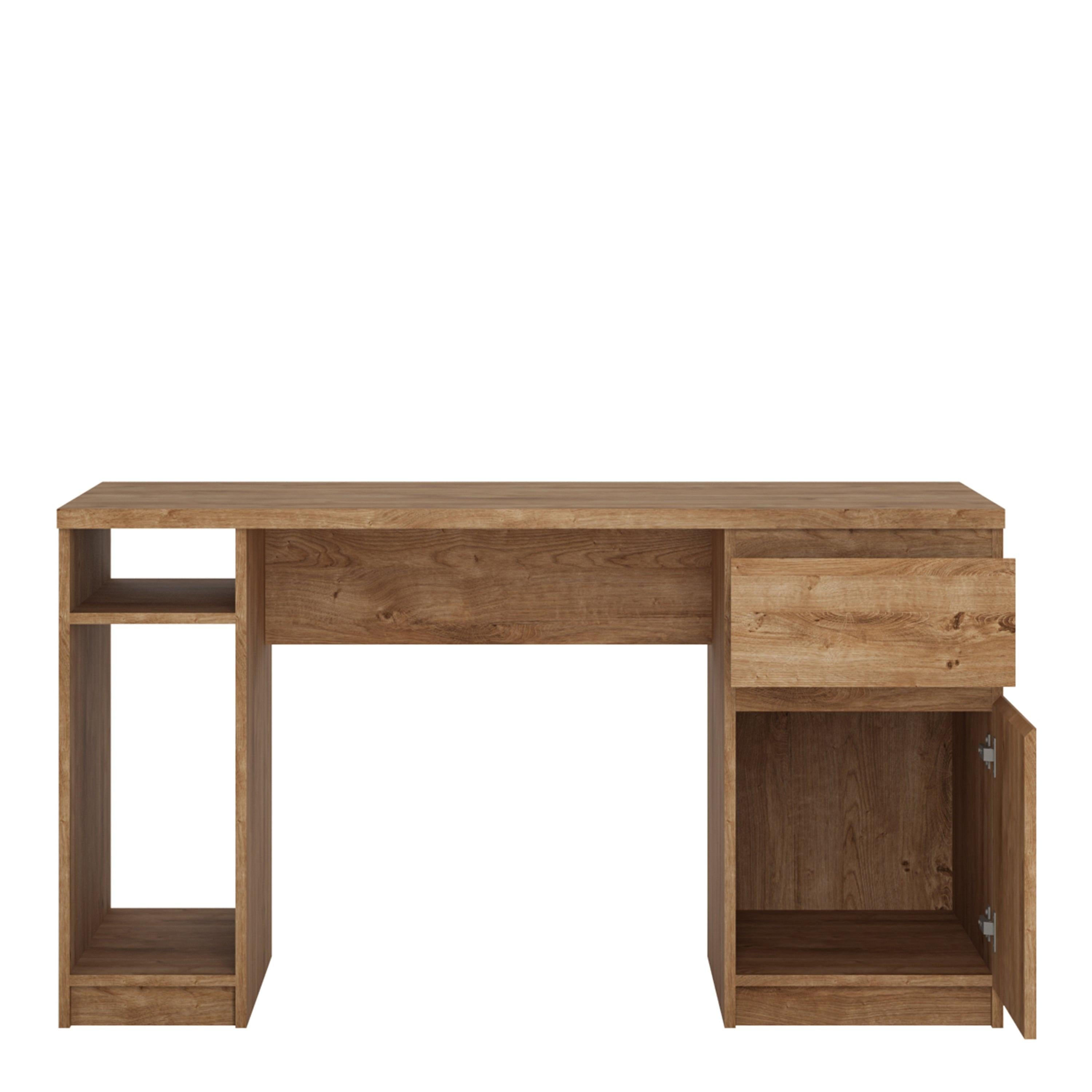 Fribo 1 Door 1 Drawer Twin Pedestal Desk in Oak - image 2