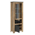Rapallo 2 Door Display Cabinet with Wine Rack in Chestnut and Matera Grey - image 2