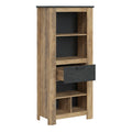 Rapallo 1 Drawer Bookcase in Chestnut and Matera Grey - image 2