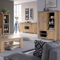 Rapallo 2 Door 2 Drawer Sideboard with Wine Rack in Chestnut and Matera Grey - image 4