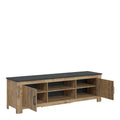 Rapallo 2 Door 189cm wide TV Cabinet in Chestnut and Matera Grey - image 3
