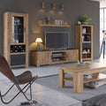 Rapallo 135cm Wide Wall Shelf in Chestnut and Matera Grey - image 3