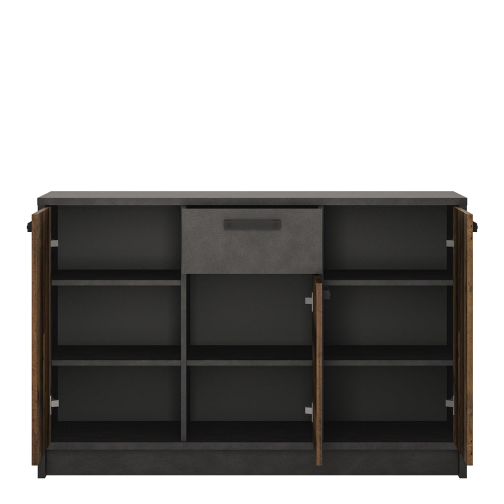 Brooklyn Cabinet with 3 Doors and 1 Drawer in Walnut and Dark Matera Grey - image 2