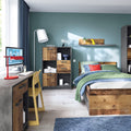 Brooklyn Low Bookcase with 2 Doors and 2 Drawers in Walnut and Dark Matera Grey - image 3