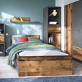 Brooklyn 2 Door Wardrobe with 2 Drawers in Walnut and Dark Matera Grey - image 3