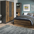 Brooklyn 3 Door Wardrobe with 2 Drawers in Walnut and Dark Matera Grey - image 3