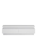 Lyon 2 Drawer TV Cabinet (including LED lighting) in White and High Gloss - image 2