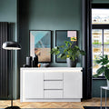 Lyon 2 Door 3 Drawer Sideboard (including LED lighting) in White and High Gloss - image 3