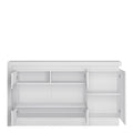 Lyon 3 Door Glazed Sideboard (including LED lighting) in White and High Gloss - image 2