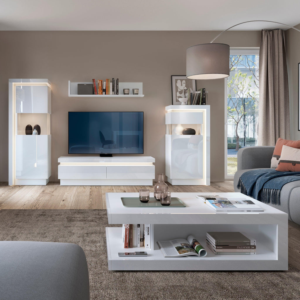 Lyon Designer Coffee Table in White and High Gloss - image 4