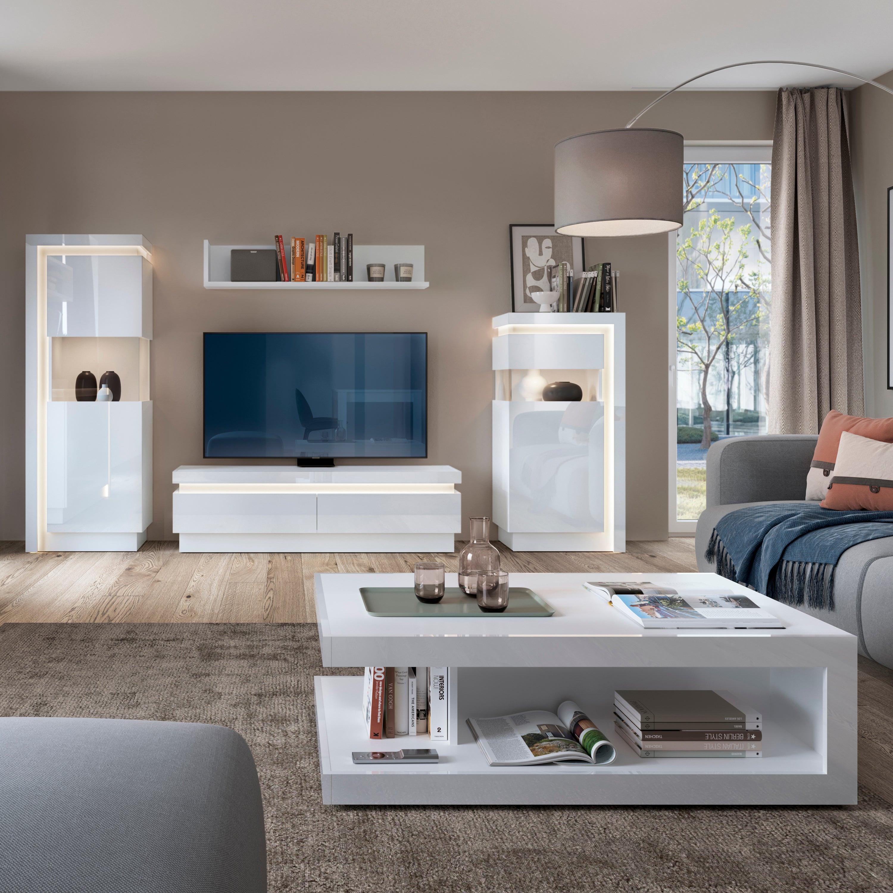 Lyon Designer Coffee Table in White and High Gloss - image 4