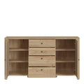 Cestino 2 Door 4 Drawer Sideboard in Jackson Hickory Oak and Rattan Effect - image 3