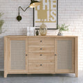 Cestino 2 Door 4 Drawer Sideboard in Jackson Hickory Oak and Rattan Effect - image 4