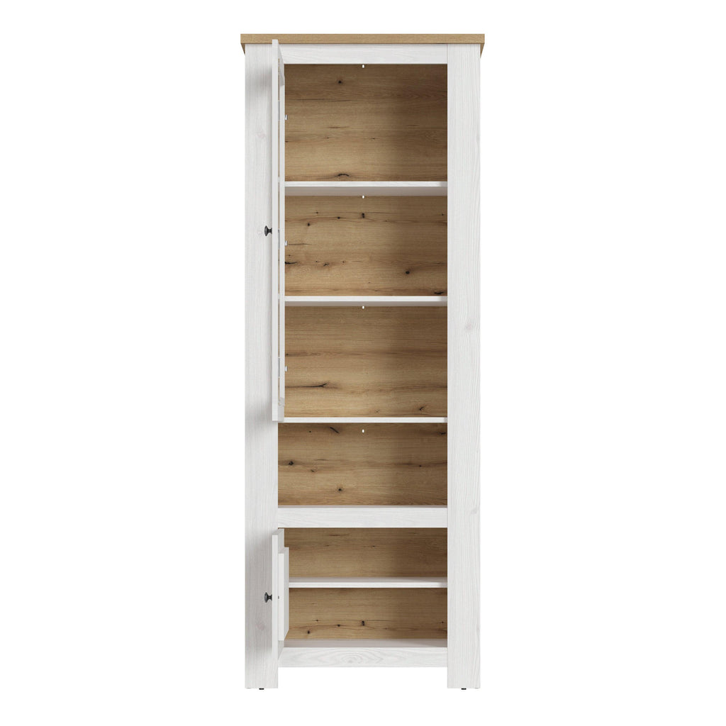 Celesto 2 Door Display Cabinet in White and Oak - image 2