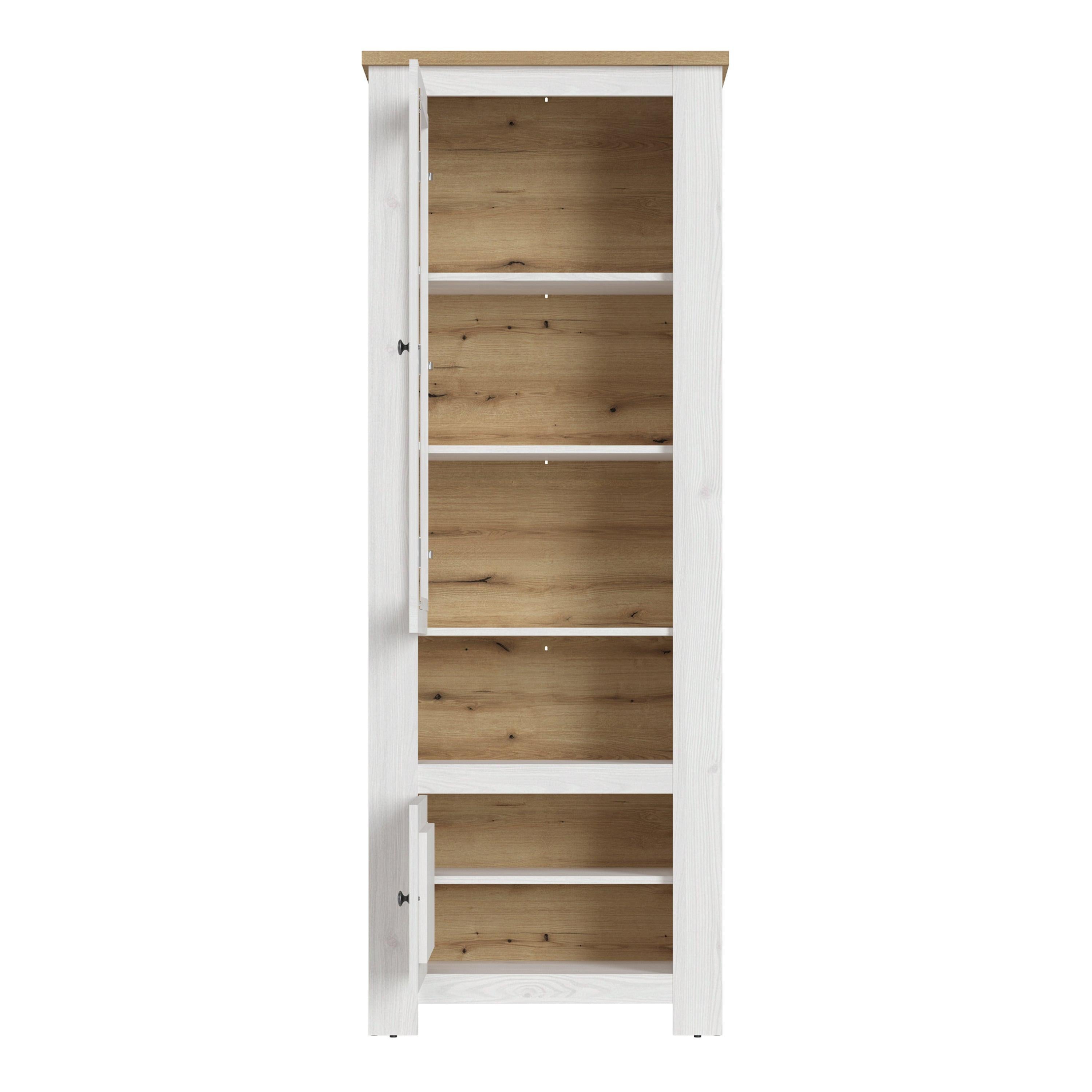 Celesto 2 Door Display Cabinet in White and Oak - image 2