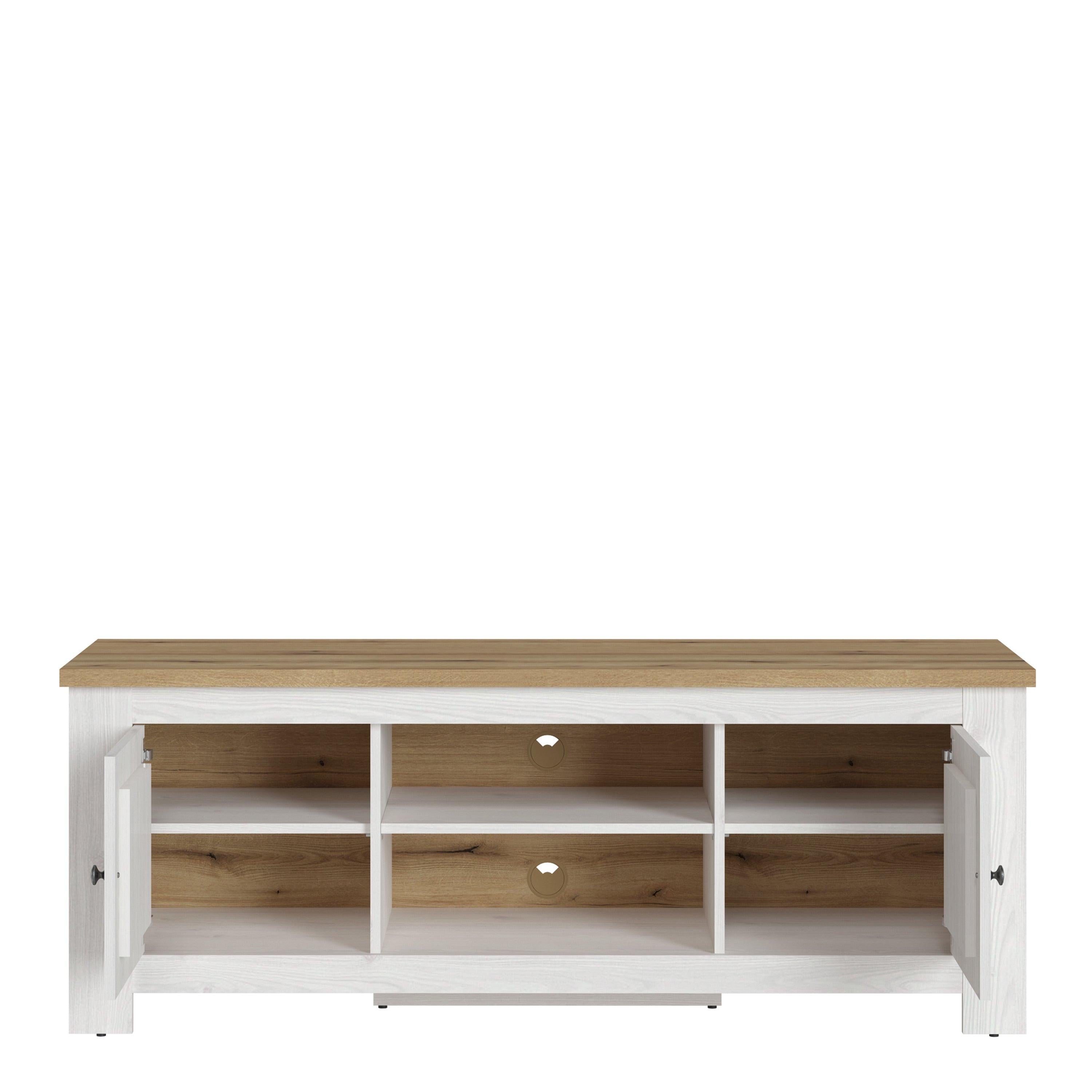 Celesto 2 Door TV Unit in White and Oak (154cm) - image 2